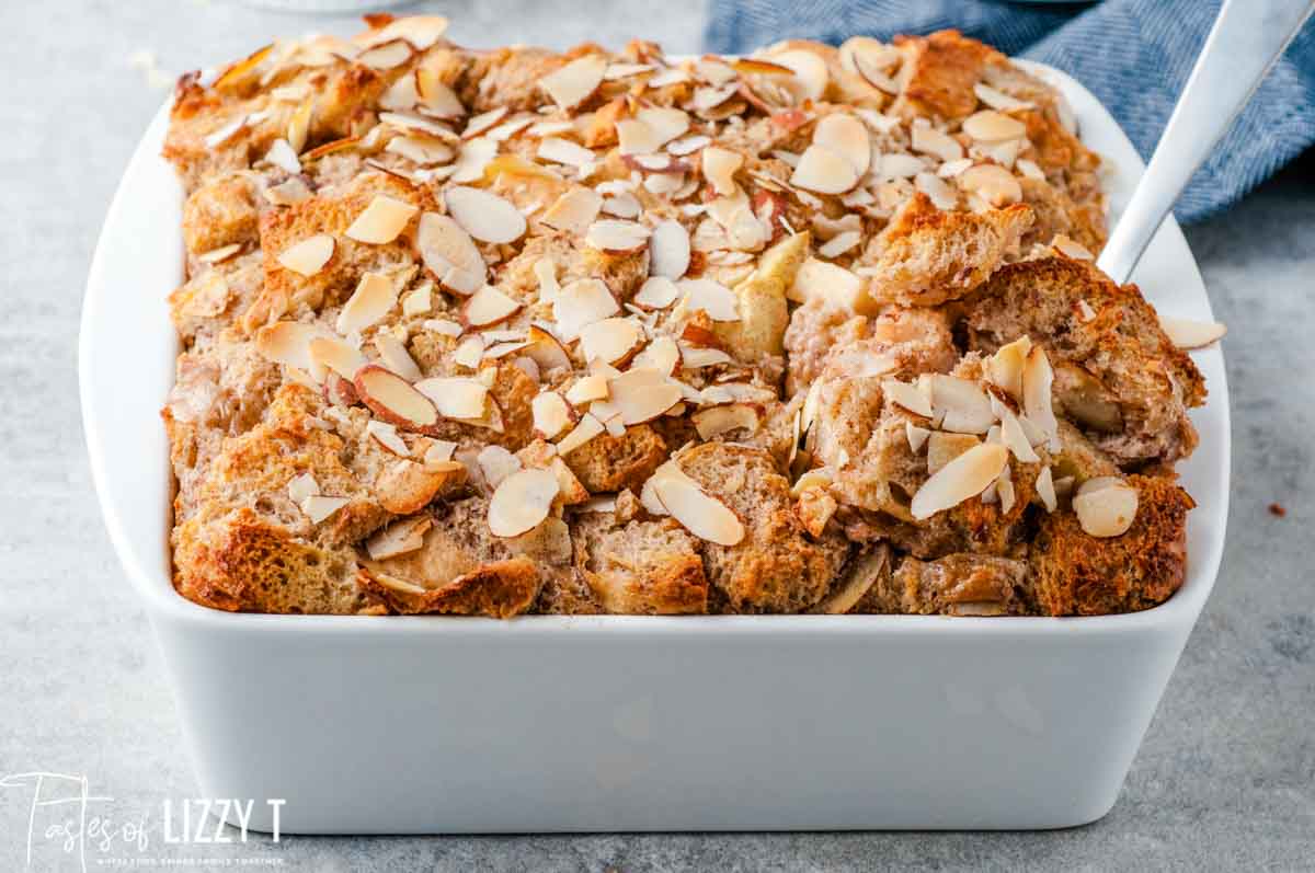 Almond Apple Bread Pudding With Fresh Apples Tastes Of Lizzy T