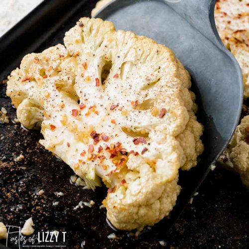 Roasted Cauliflower Steaks with Garlic Parmesan | Tastes of Lizzy T