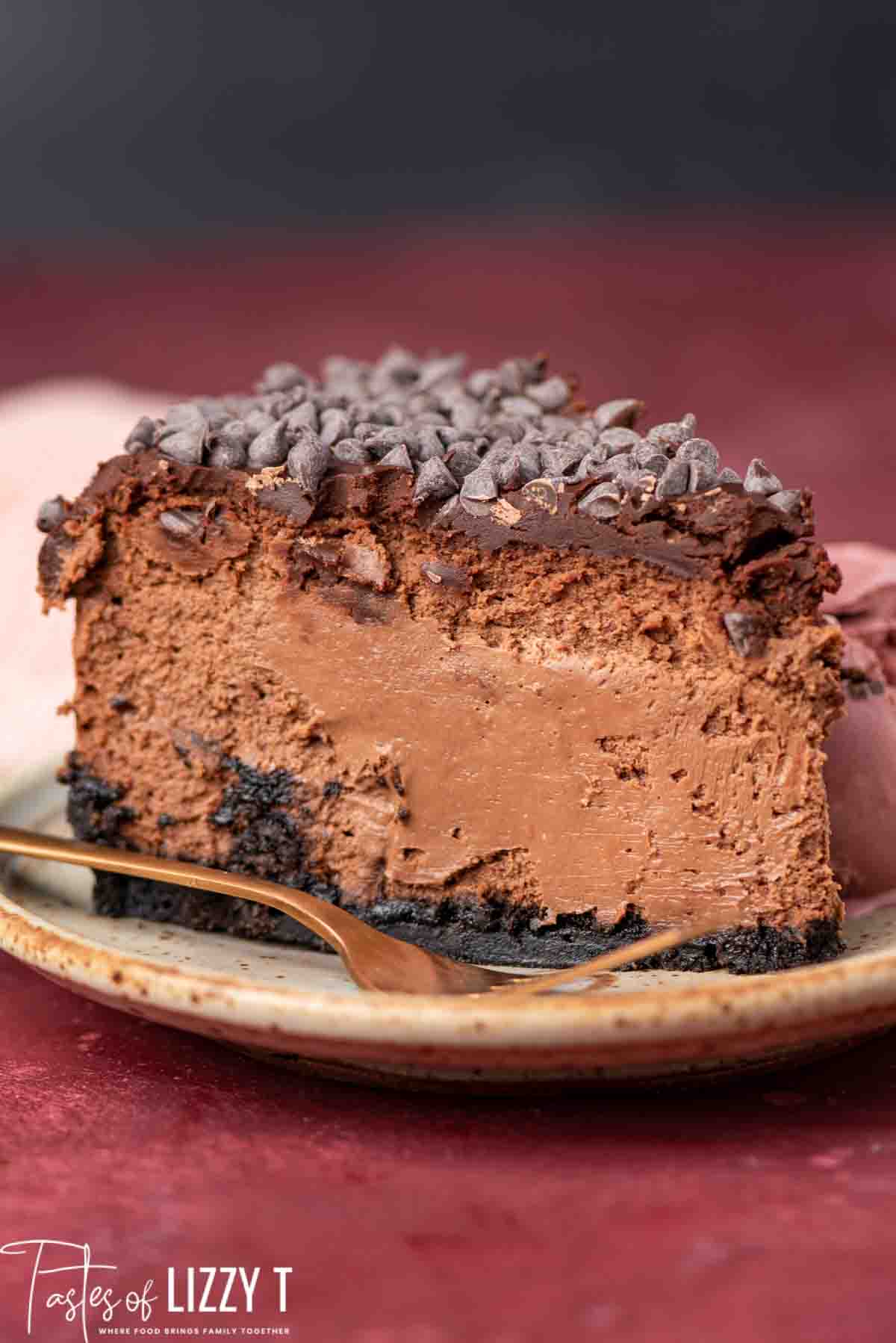 Dark Chocolate Cheesecake Recipe | Tastes of Lizzy T