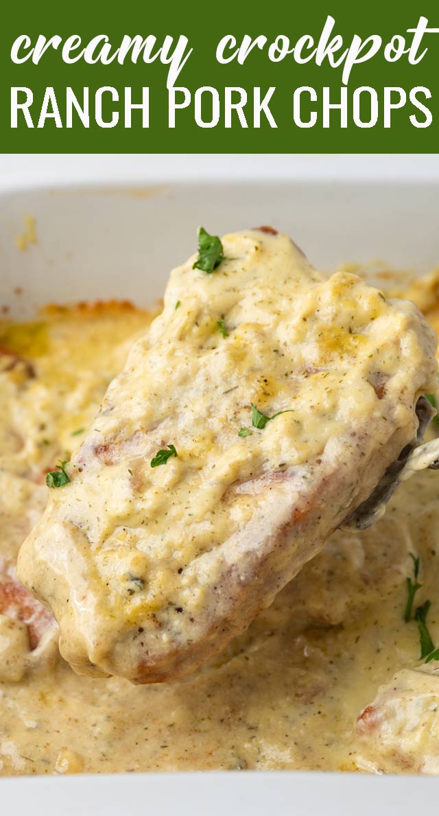 Crockpot Ranch Pork Chops with Creamy Gravy - Tastes of Lizzy T