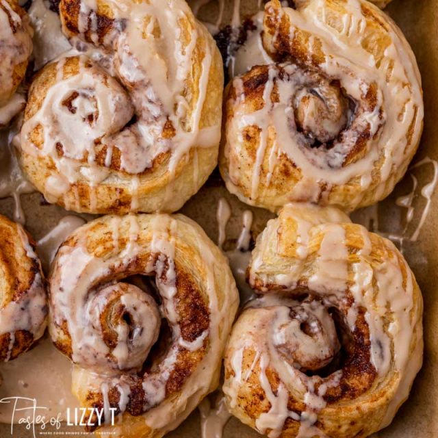 Puff Pastry Cinnamon Rolls Recipe | Tastes Of Lizzy T