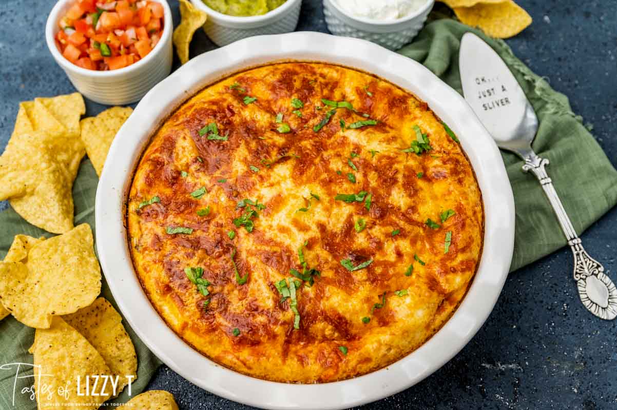 overhead view of baked taco pie