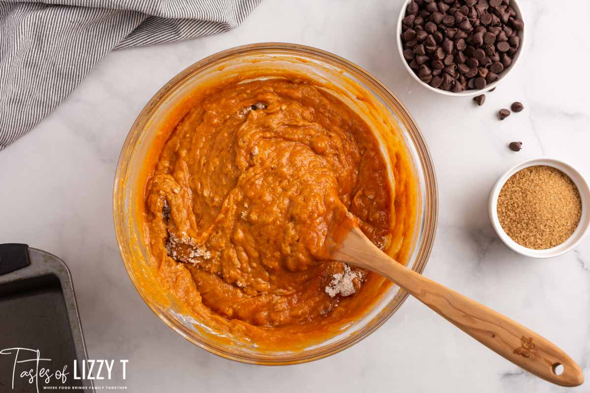 pumpkin batter in a bowl