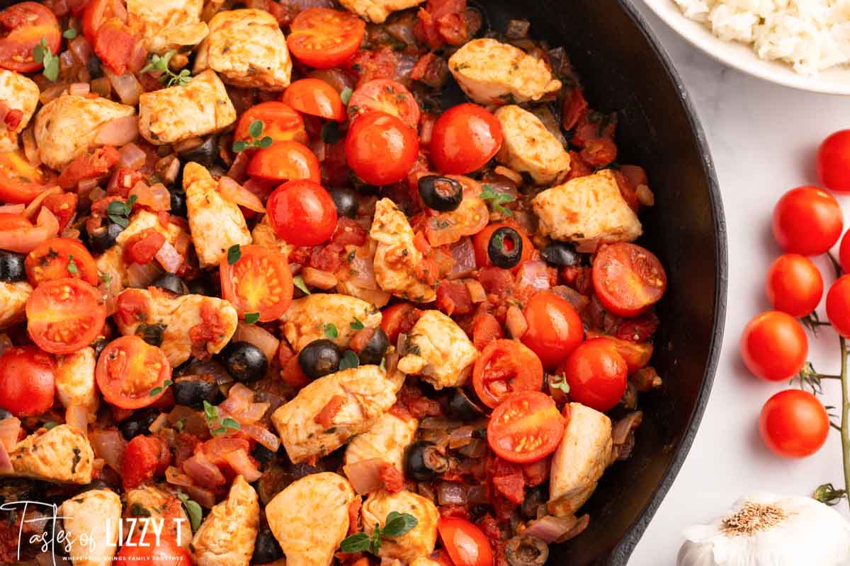 One Skillet Mediterranean Chicken Tastes Of Lizzy T