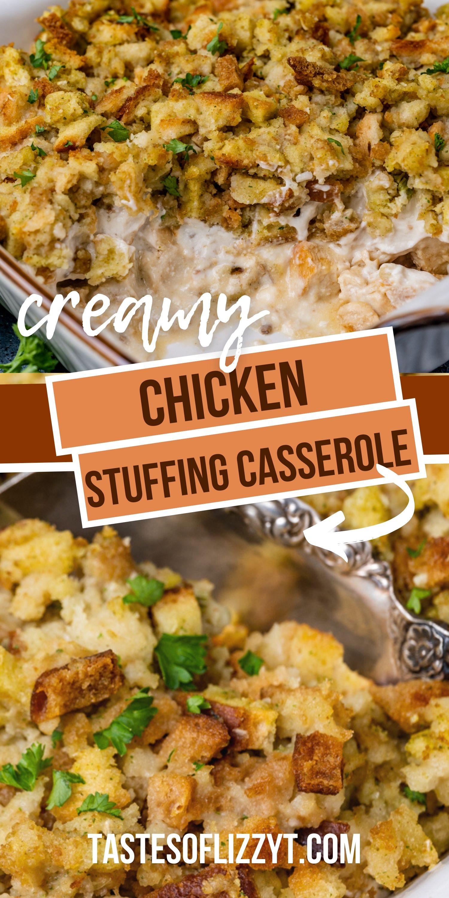 Creamy Chicken Stuffing Casserole Recipe | Tastes of Lizzy T