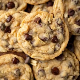 closeup of a pile of potato chip cookies