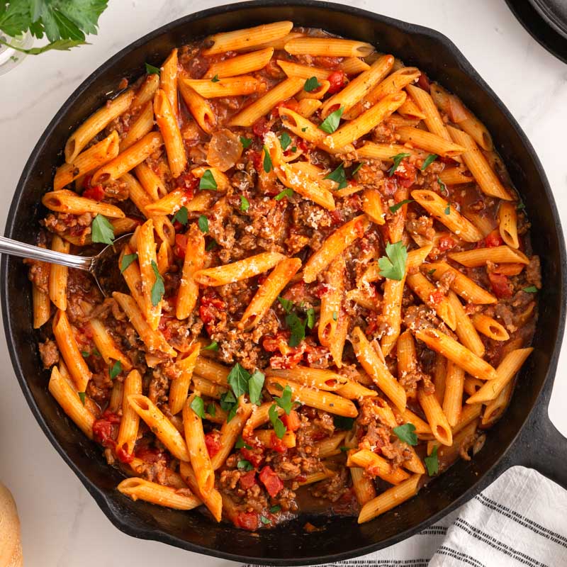 One-Pot Sausage Pasta - Easy Weeknight Dinner | Tastes of Lizzy T
