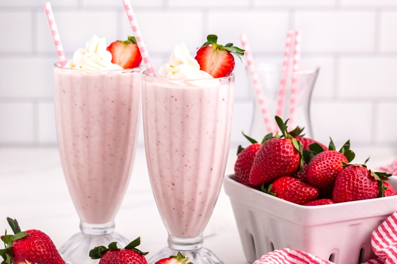 Homemade Strawberry Milkshake Recipe | Tastes of Lizzy T