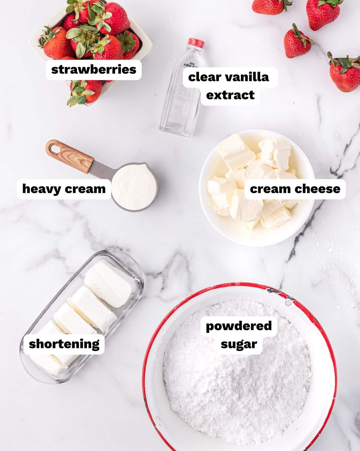 ingredients for frosting on a table