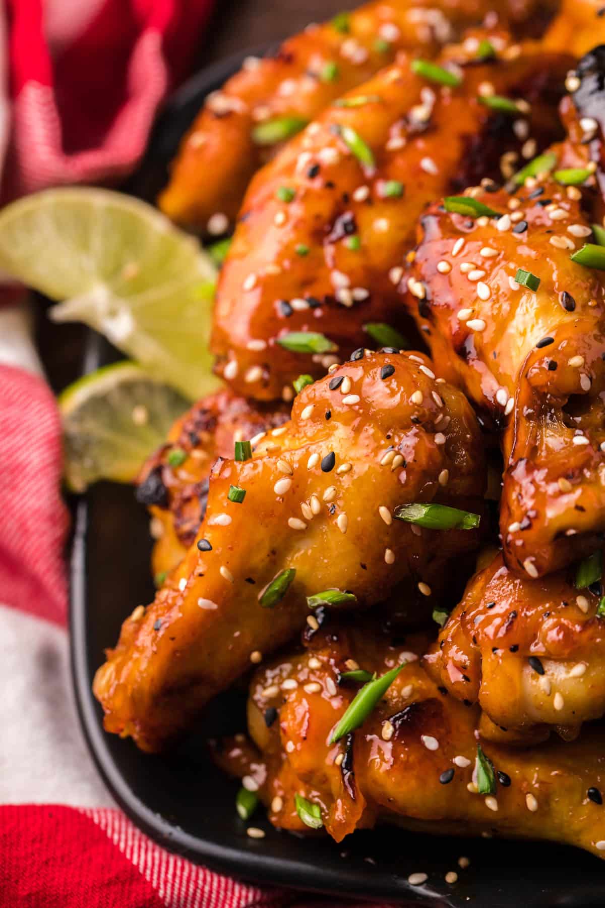 Honey Sriracha Chicken Wings Recipe Tastes Of Lizzy T