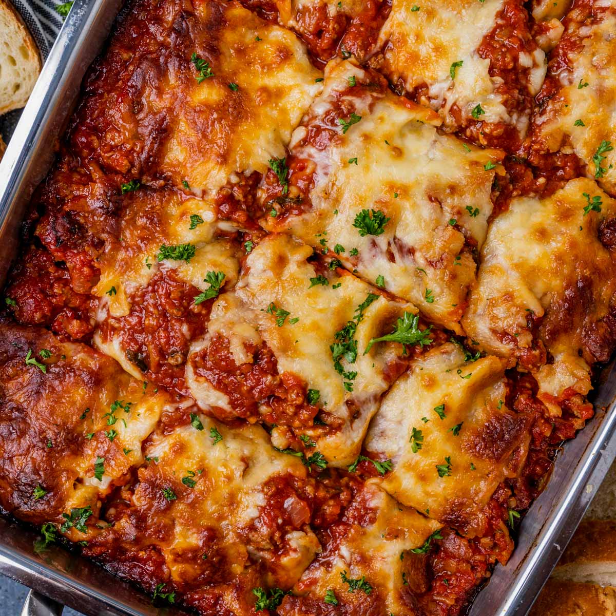 This lasagna pan lets you make three different types at once