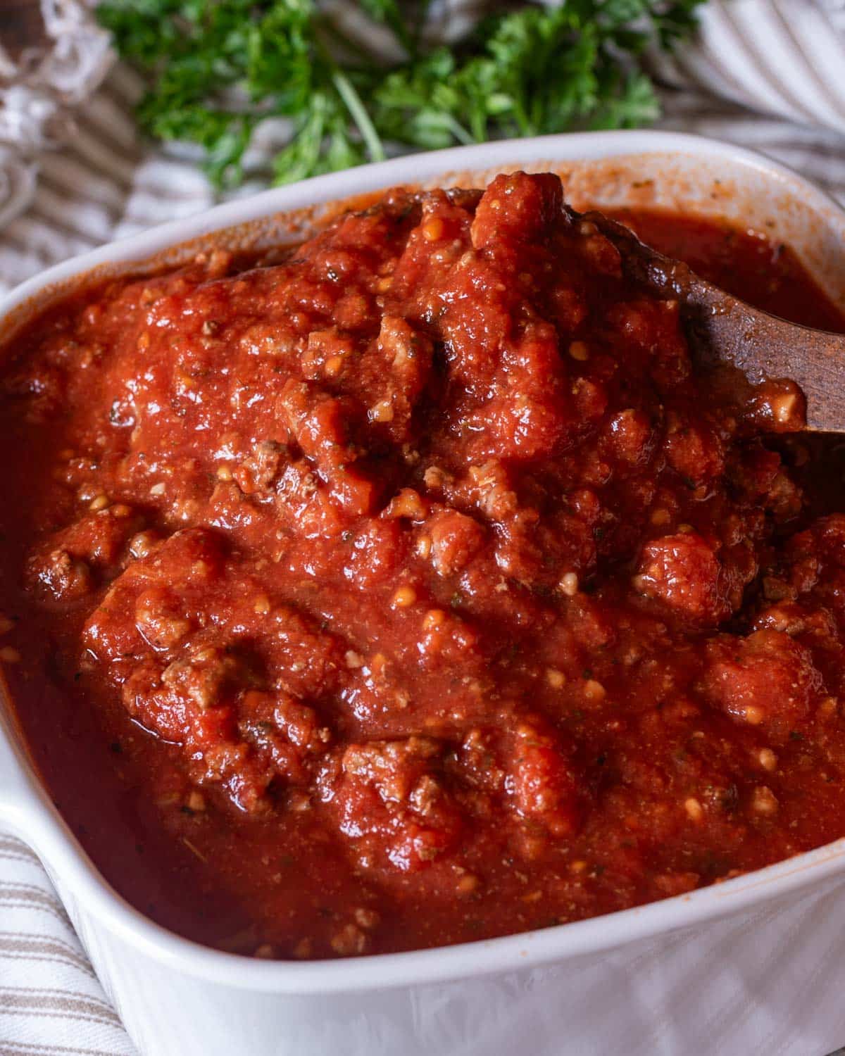 healthy spaghetti sauce in a bowl