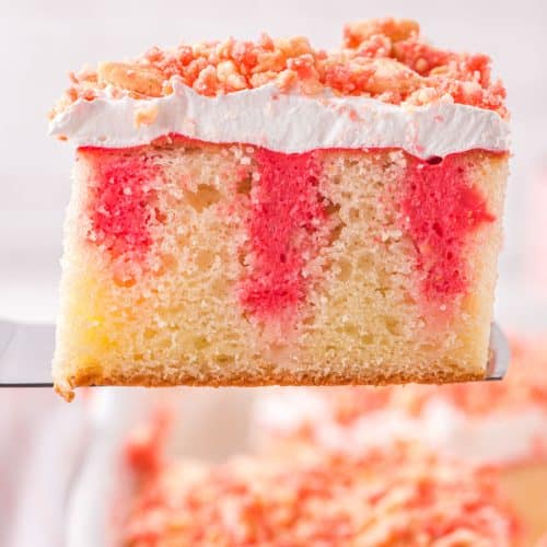 Valentine Cake {Easy Strawberry Flavored Cake with Mini Cupcakes}