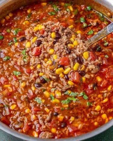 Mexican Beef and Rice Soup Recipe | Tastes of Lizzy T