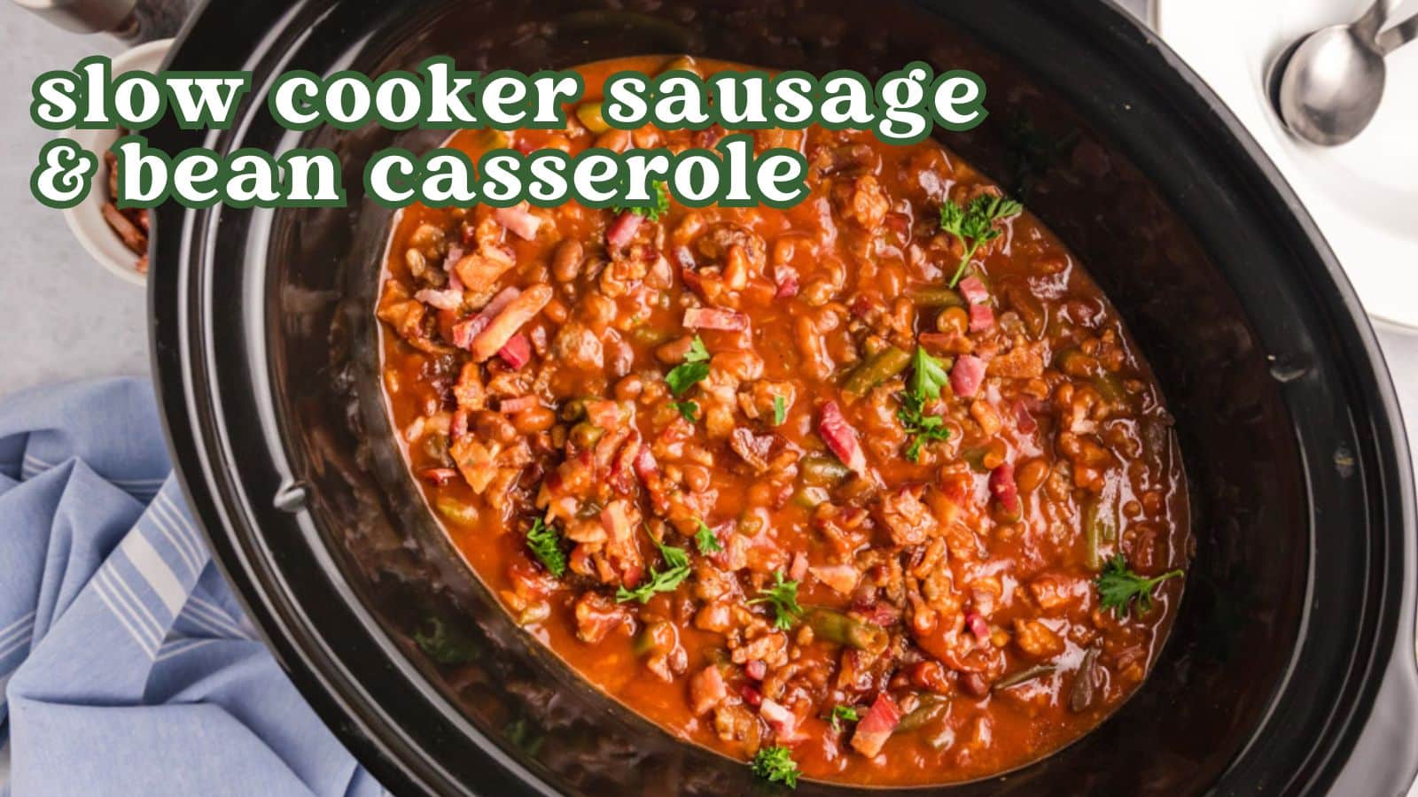 Slow Cooker Sausage And Bean Casserole Tastes Of Lizzy T 3413