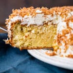 inside of a coconut tres leches cake