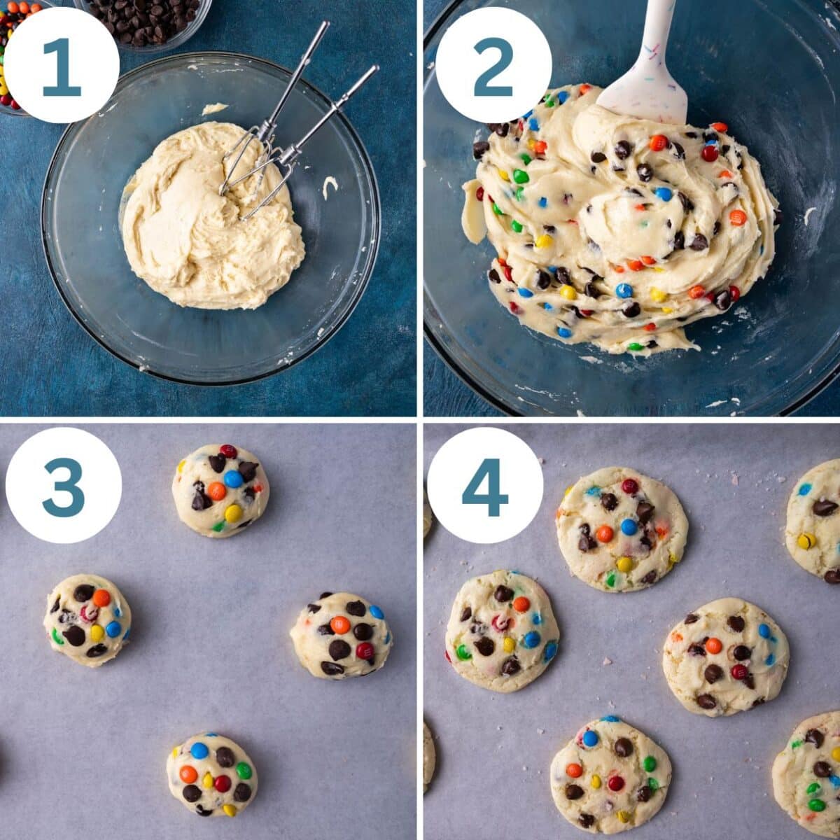 collage of how to make yellow cake mix cookies