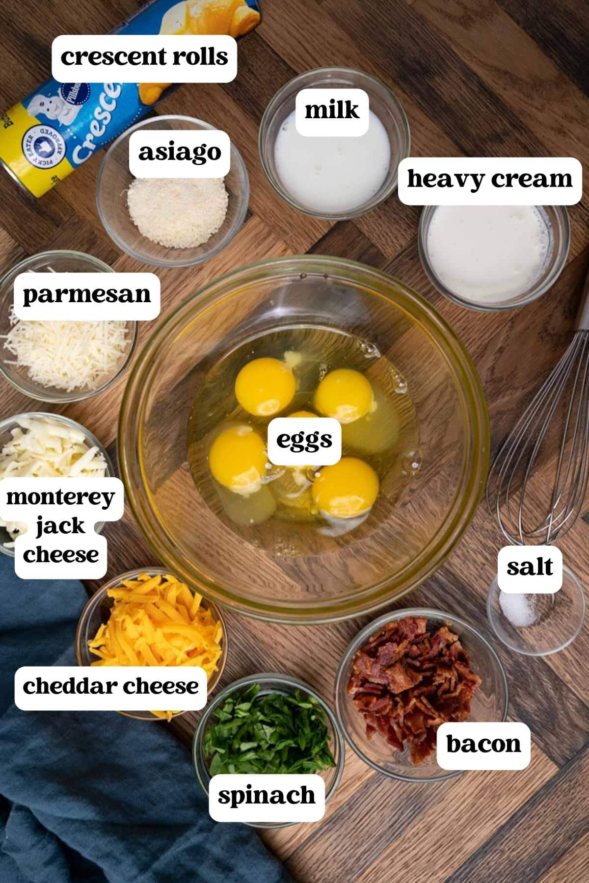 ingredients for egg souffle on a table