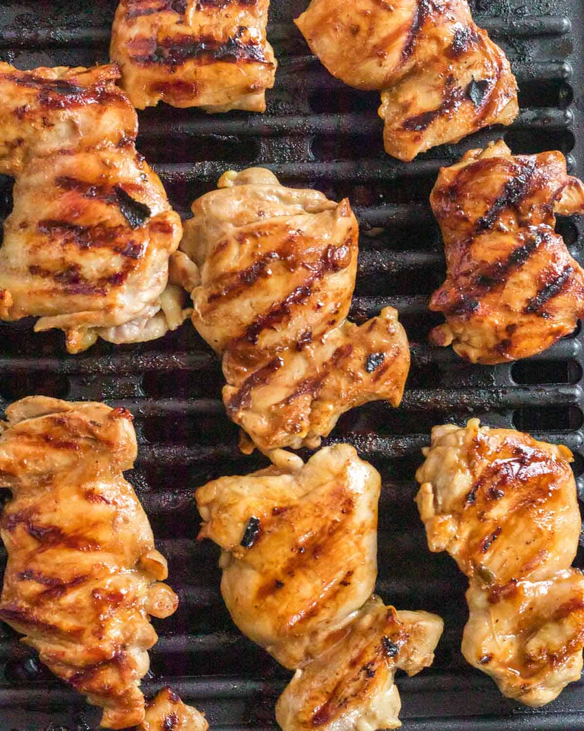 pineapple bbq chicken on a grill