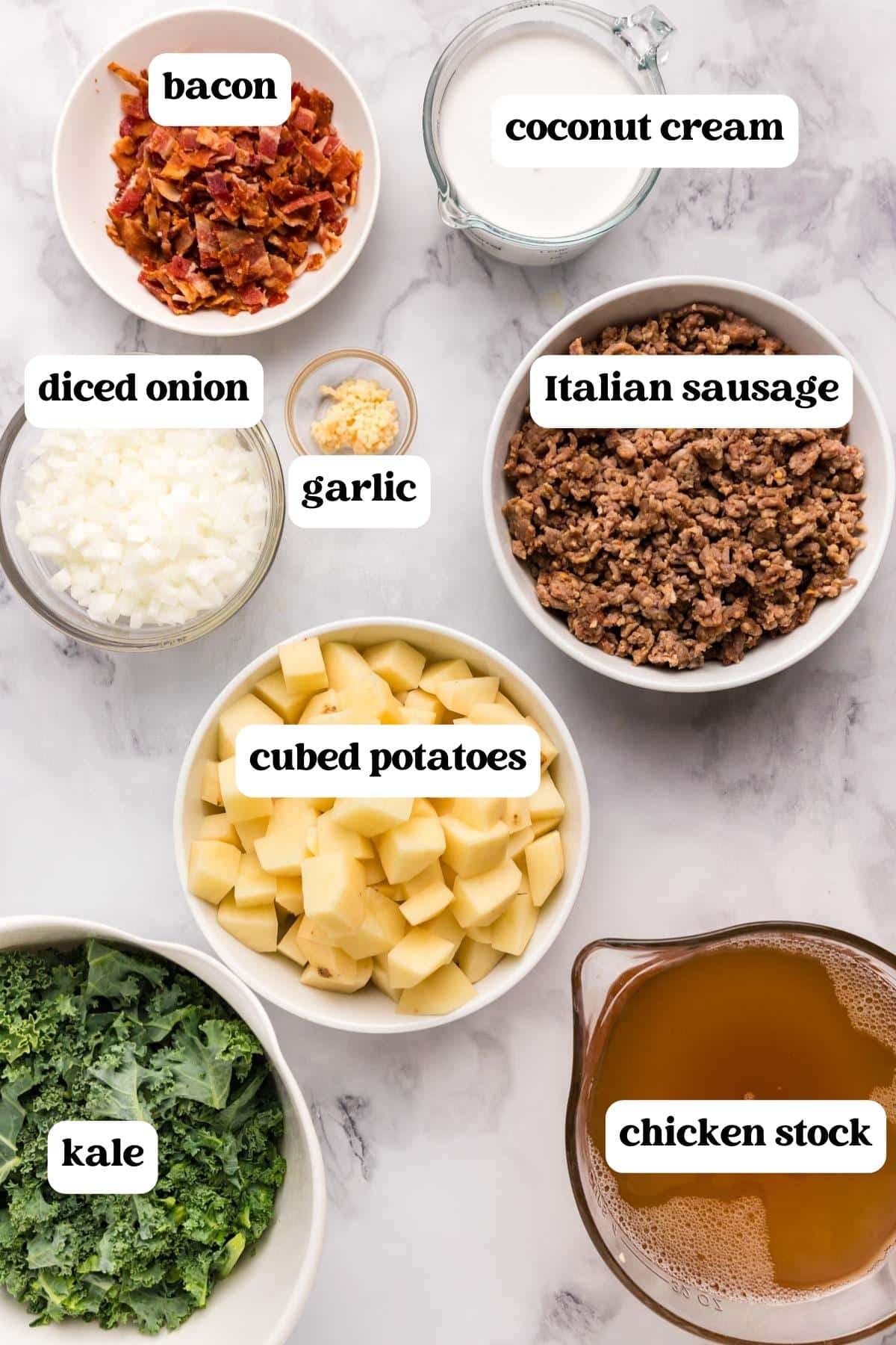 ingredients for paleo zuppa toscana