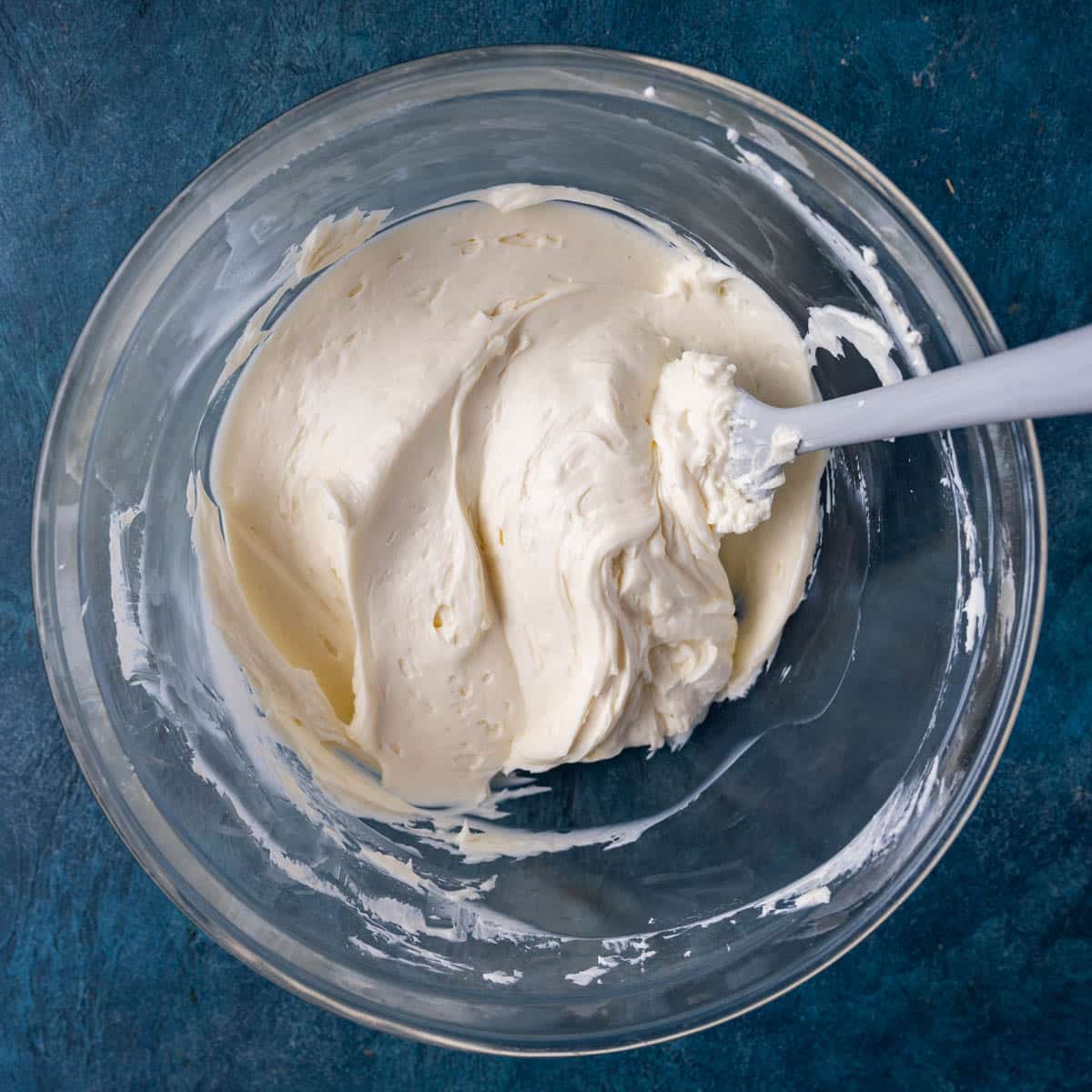 creamed cream cheese and sugar in a bowl