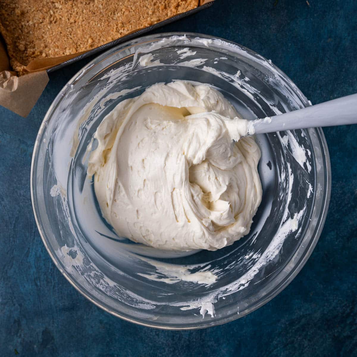 no bake cheesecake filling in a bowl