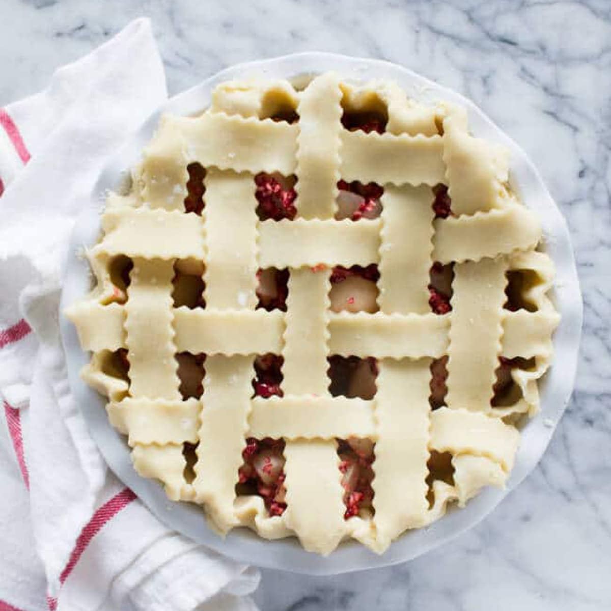 lattice pear cranberry pie