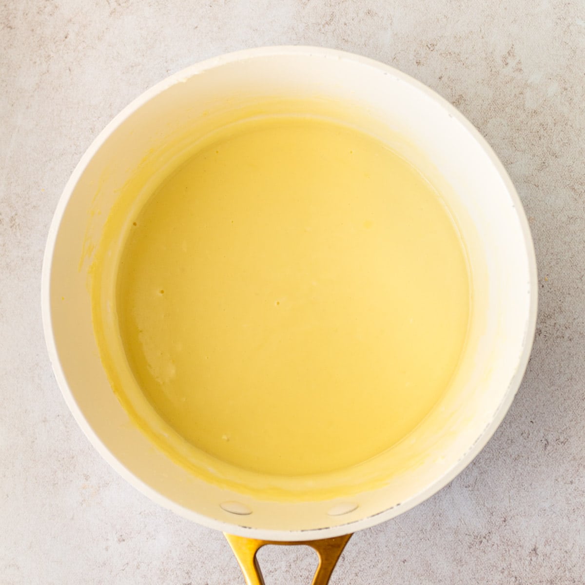 custard for banana cream pie in a saucepan