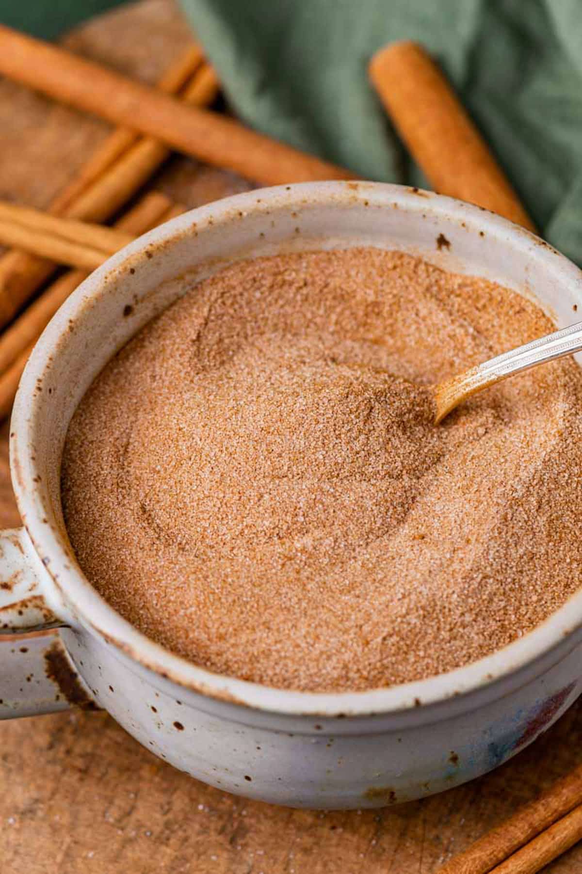 the perfect cinnamon sugar ratio in a bowl