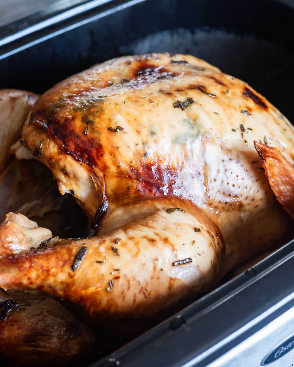 cooking turkey in an electric roaster