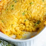 jalapeno corn casserole with jiffy mix in a baking dish