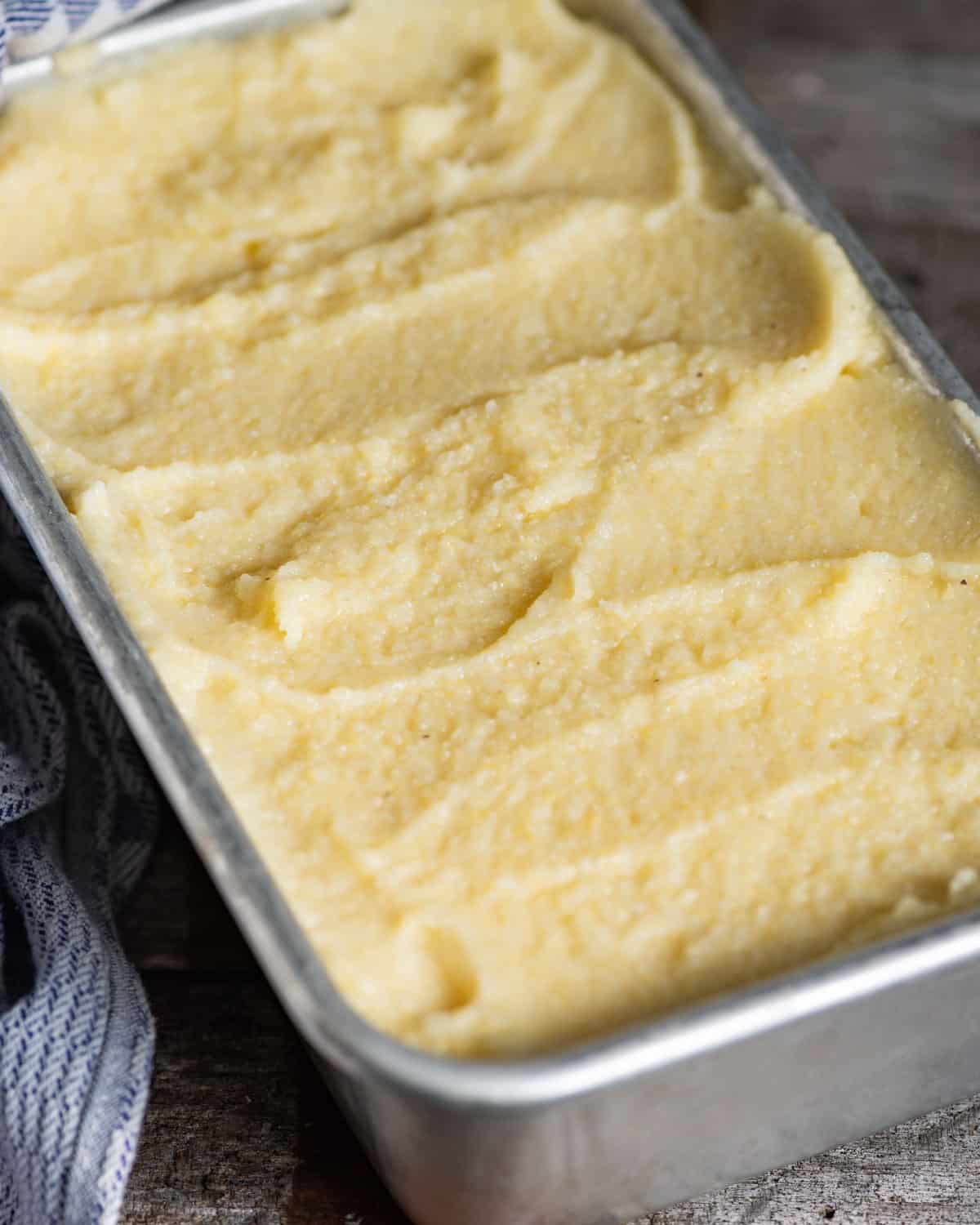 corn mush in a loaf pan