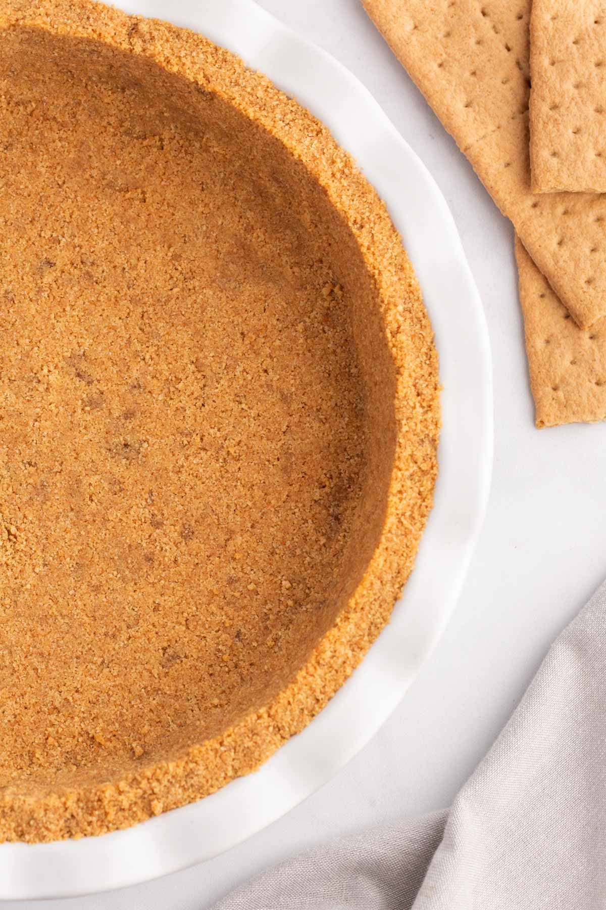 closeup of graham cracker crust