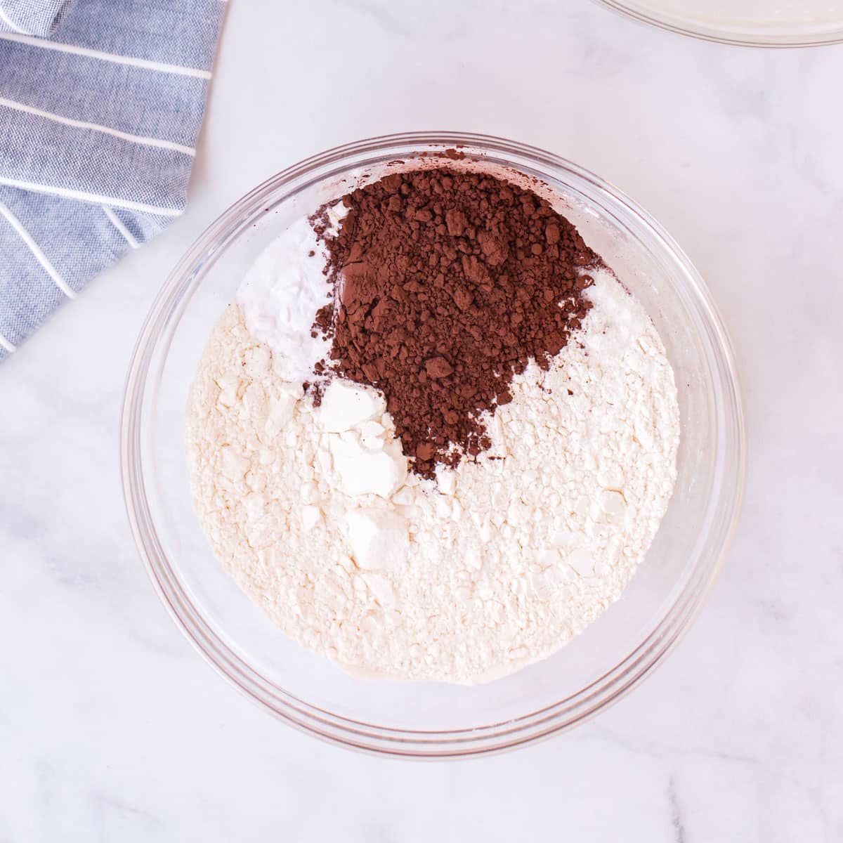 dry ingredients for cake in a bowl