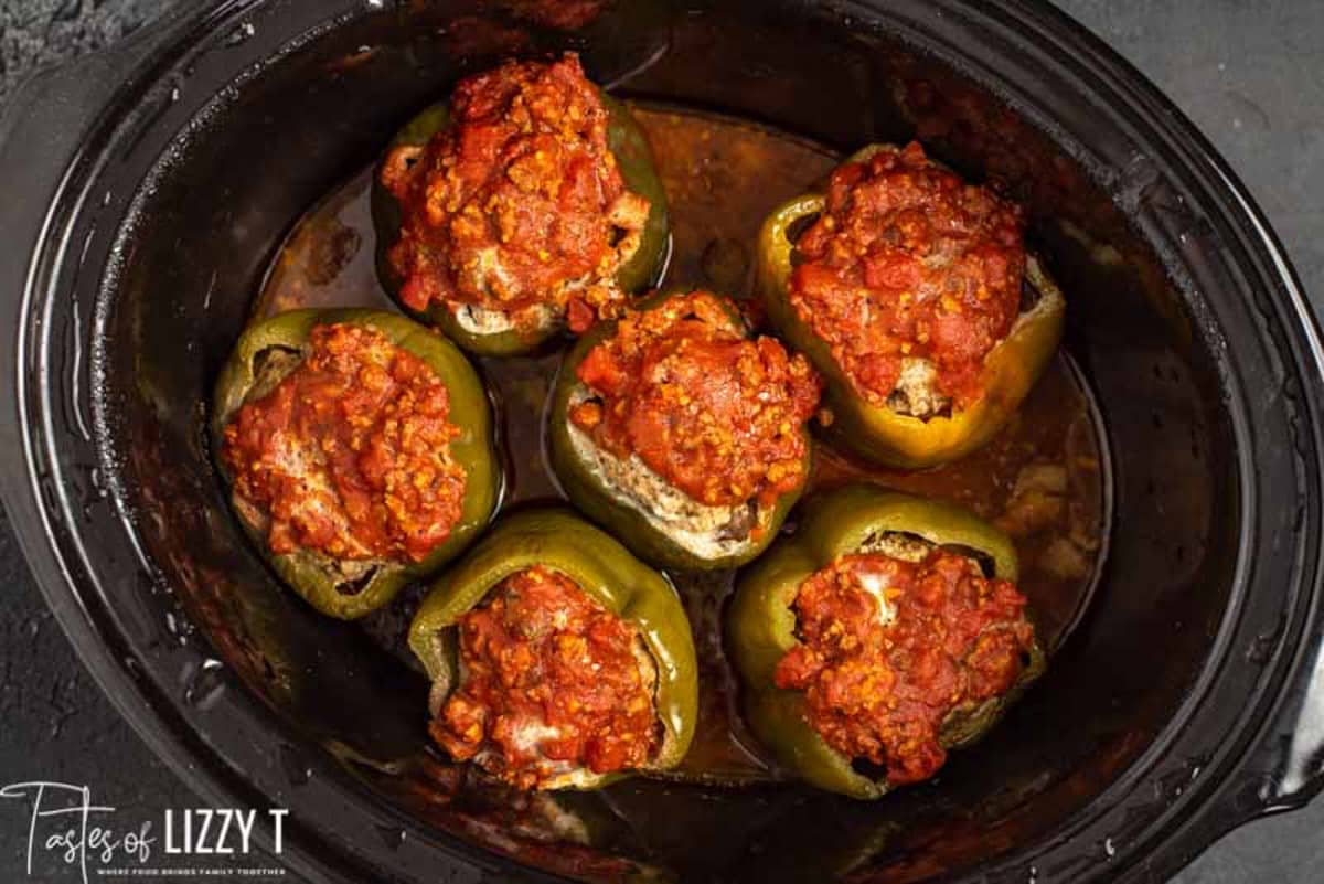 stuffed peppers in a slow cooker