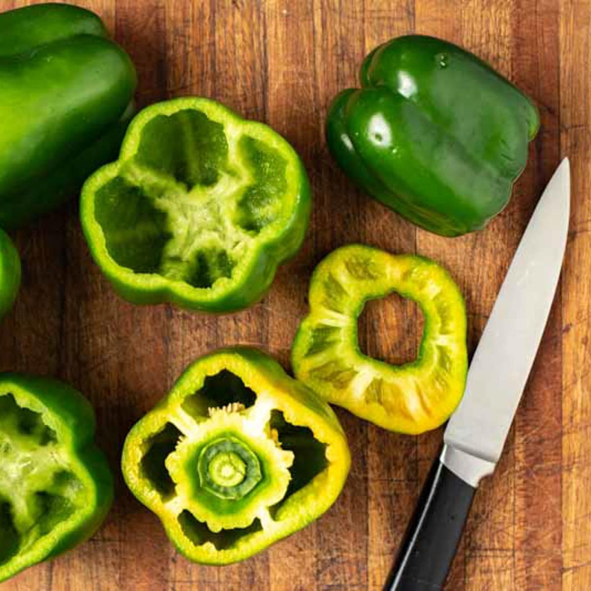 stuffed peppers on a cutting board