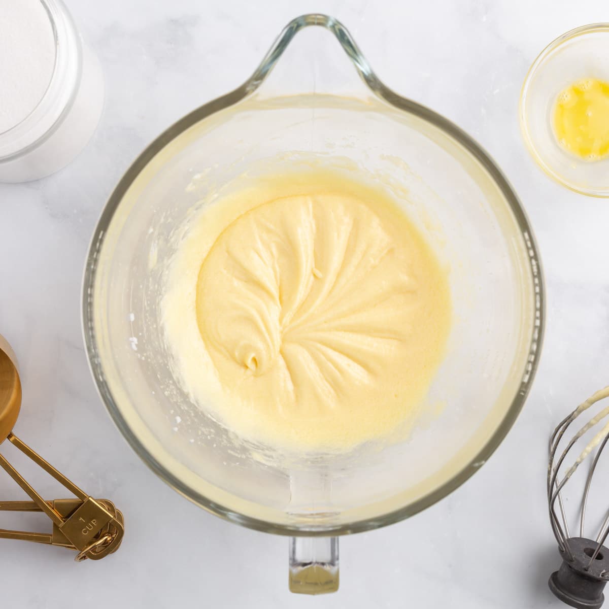 cake batter mixture in a bowl