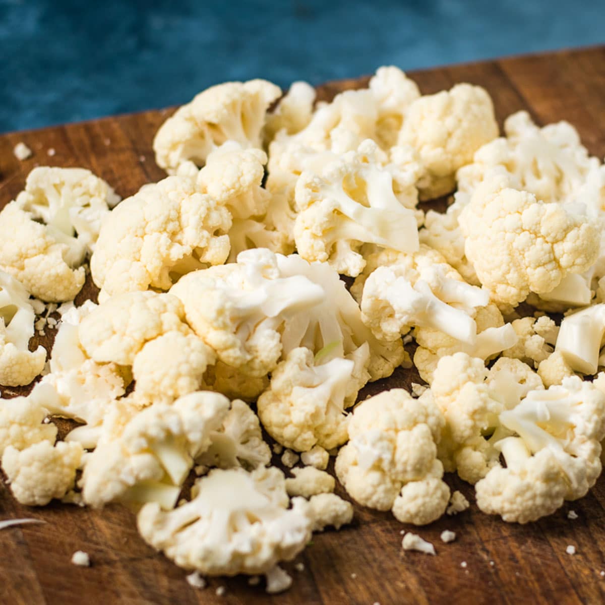 cauliflower on a cutting board