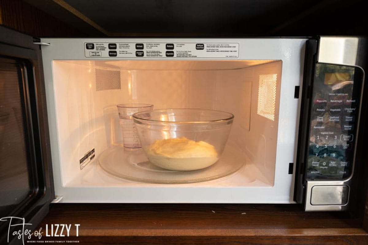 dough in a microwave