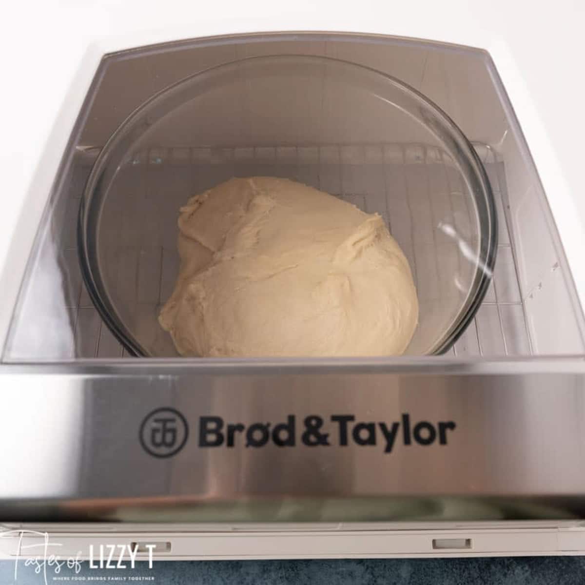 dough in a bread proofing box