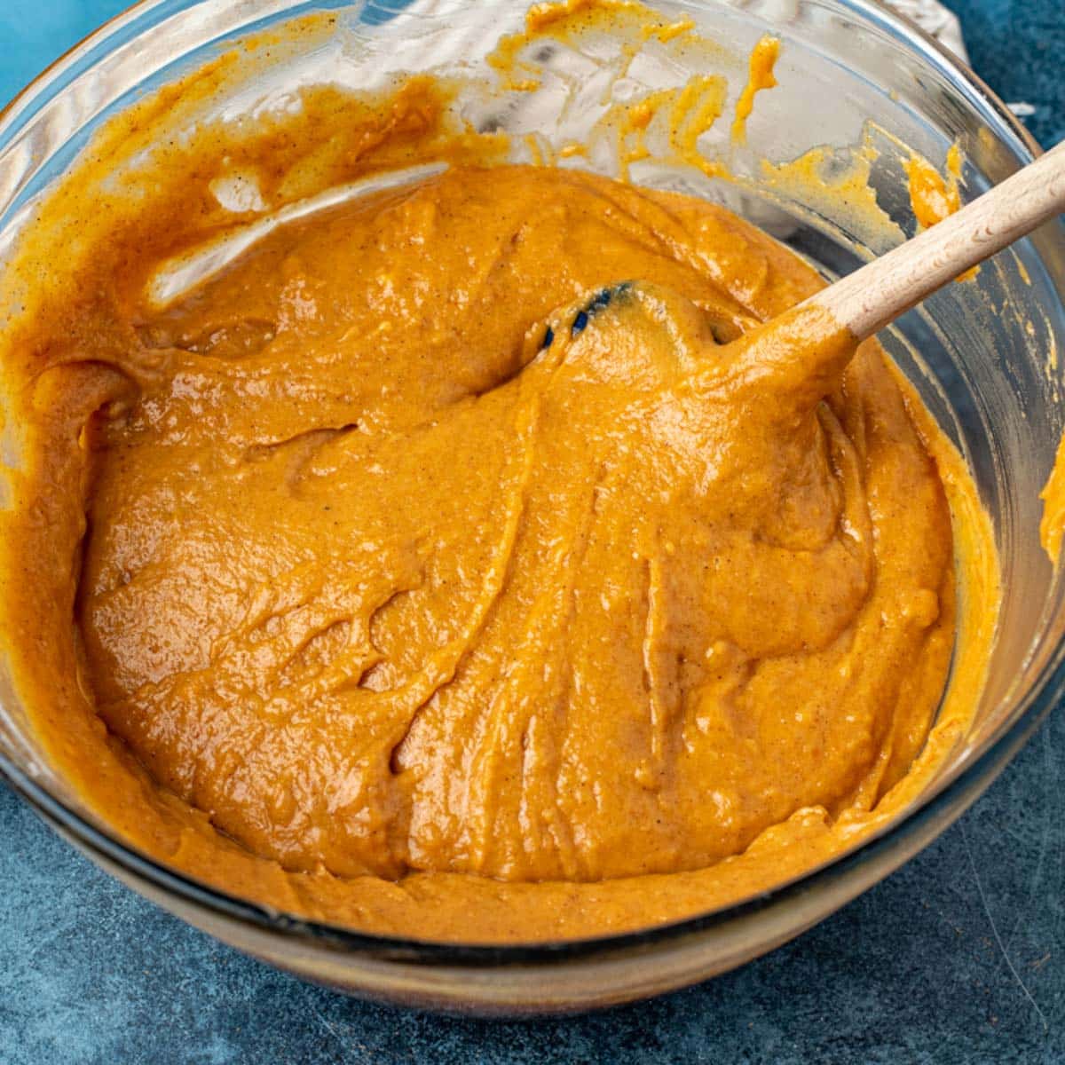 pumpkin bread batter in a bowl