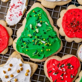 grandma's christmas cookies on a wire rack