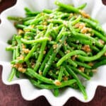 italian green beans in a white bowl