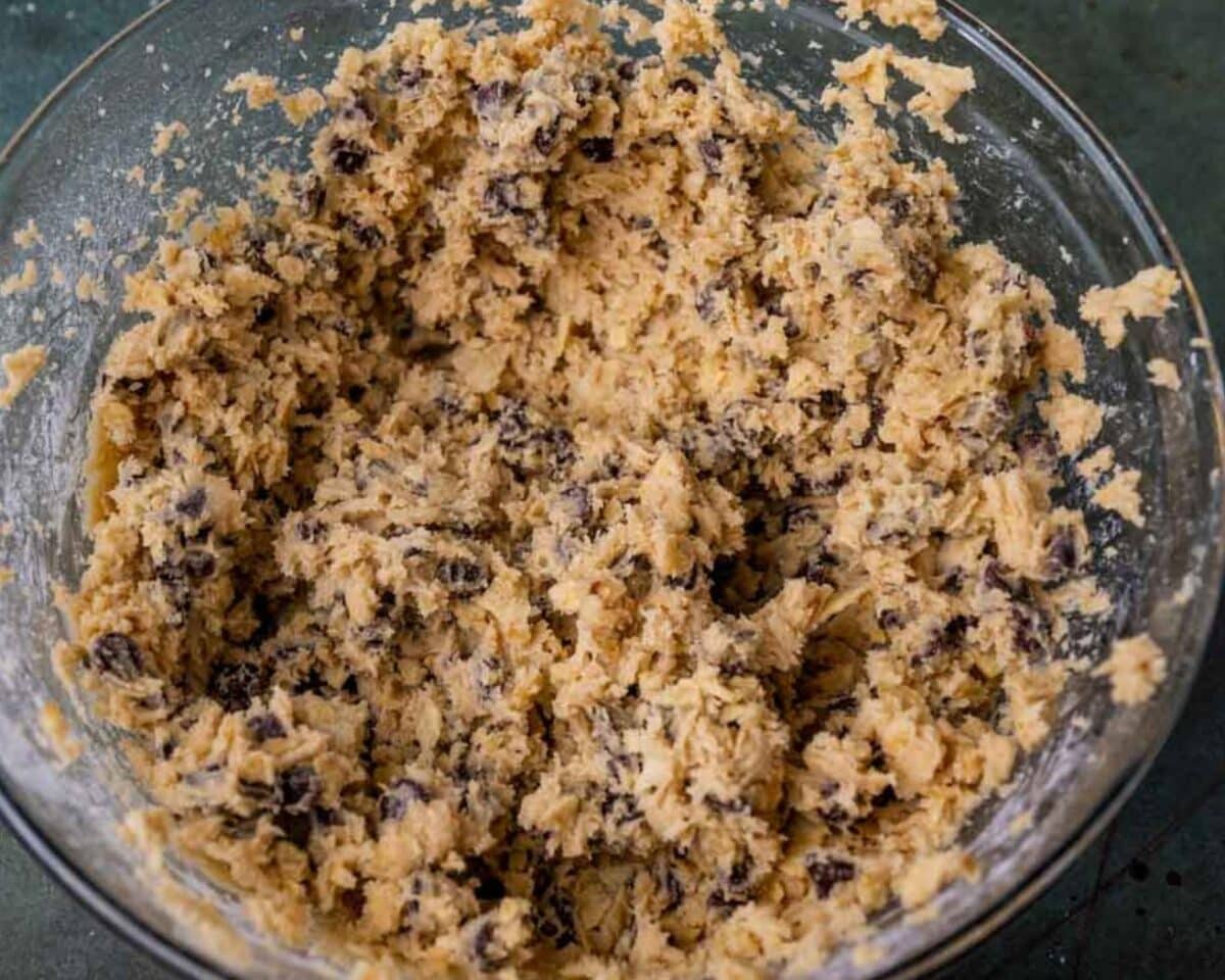 cookie dough for potato chip cookies in a bowl