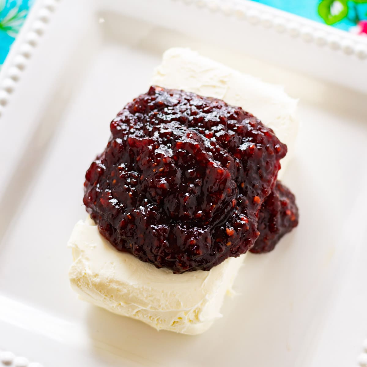 cream cheese with jam on top