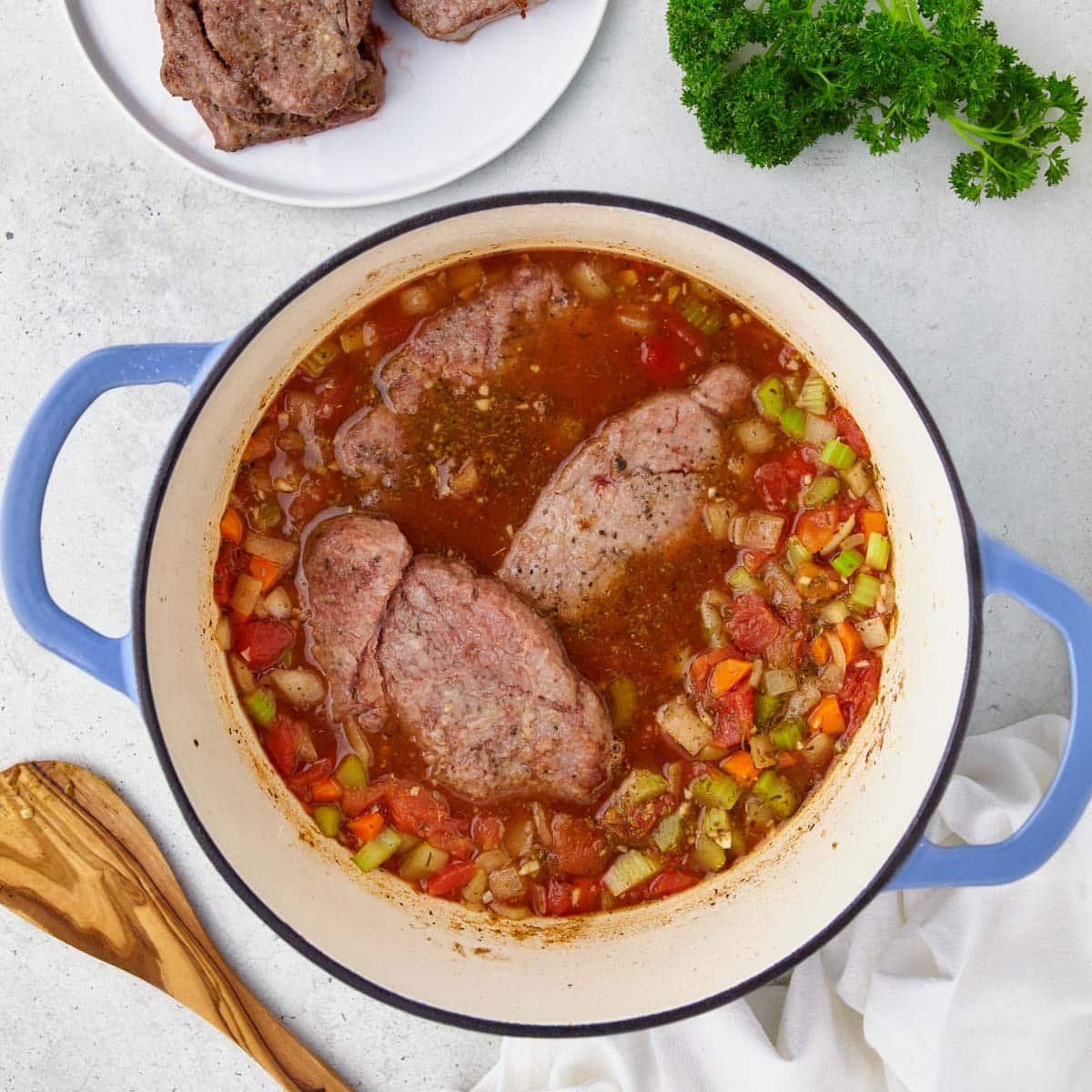 steak in a dutch oven