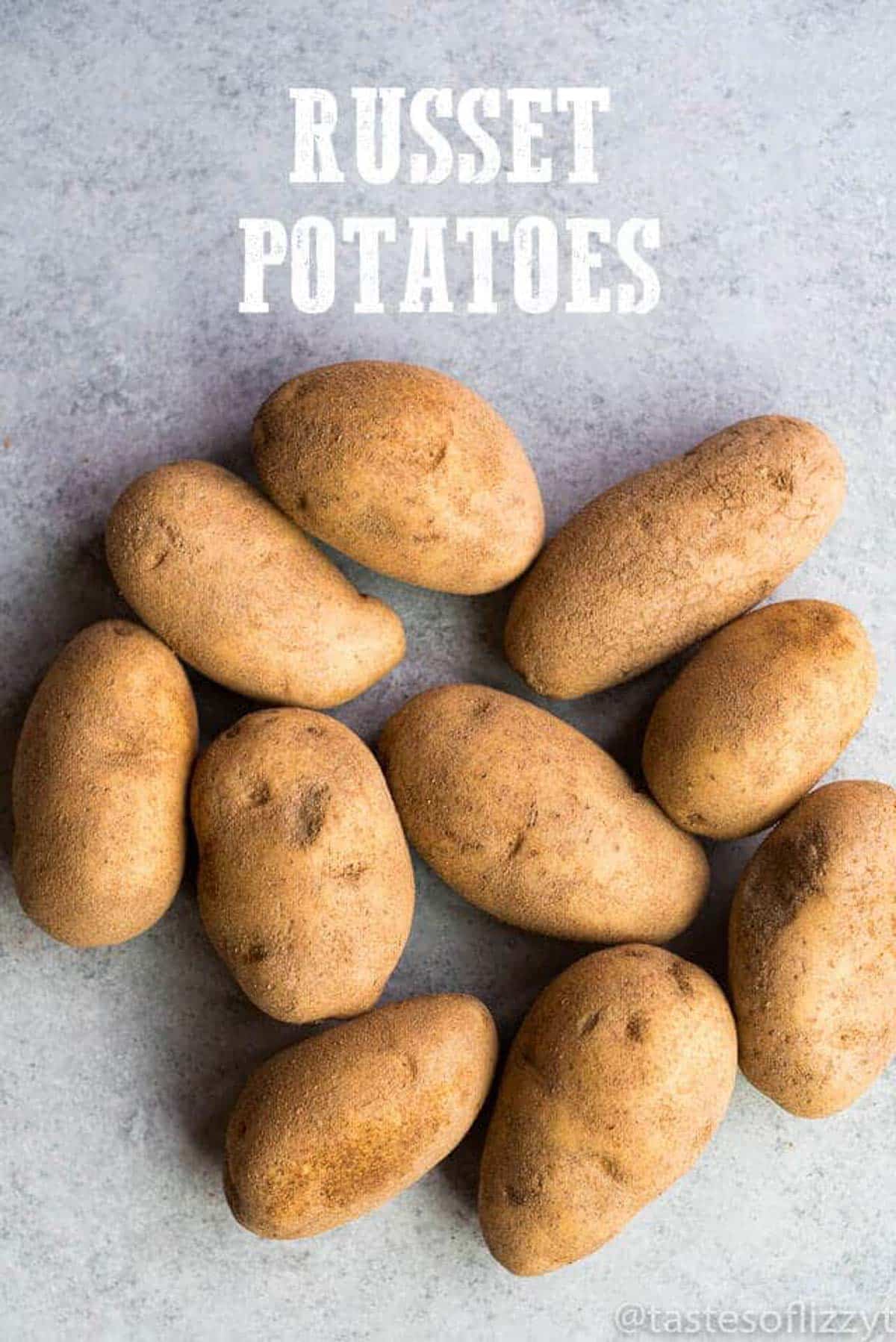 russet potatoes on a table