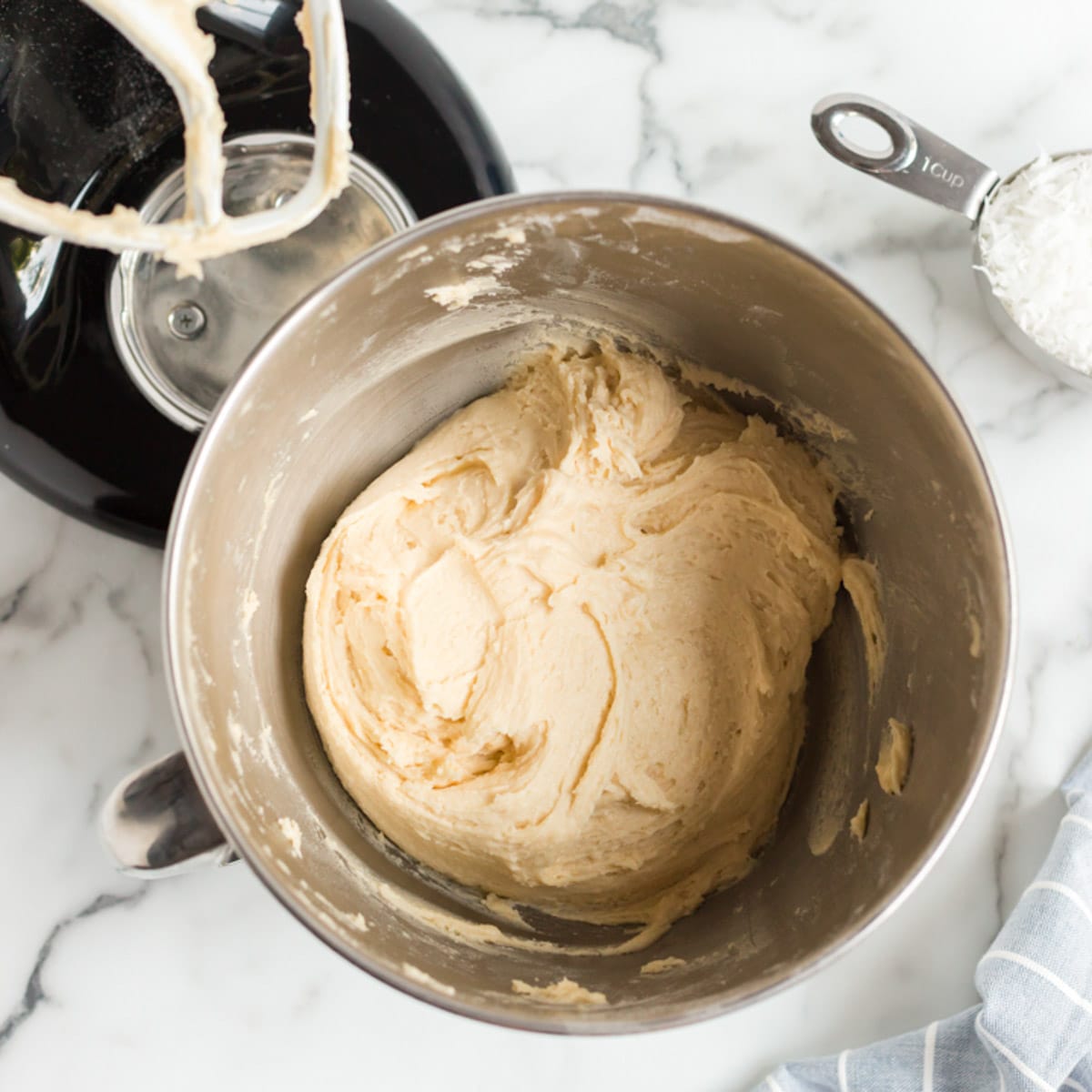 cookie bar batter in a bowl