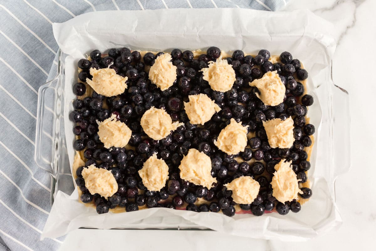 unbaked blueberry bars