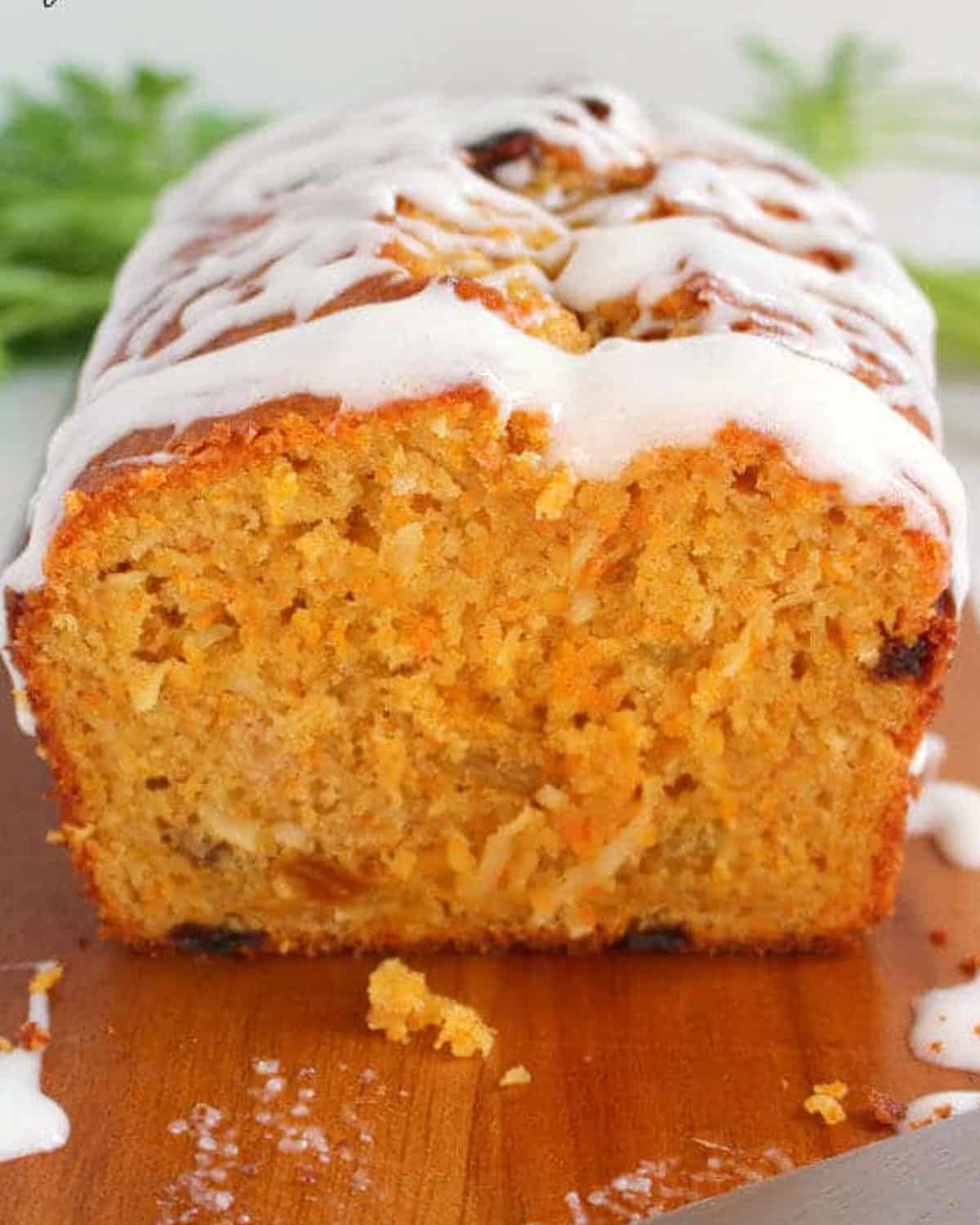 half a loaf of coconut carrot cake bread